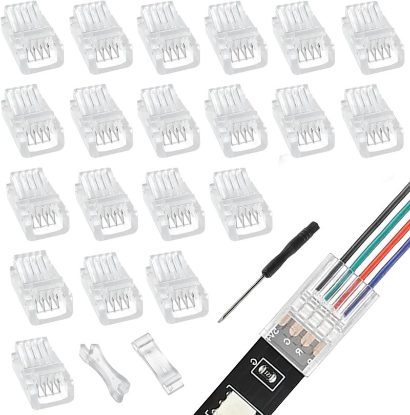 EPLZON 4 Pin 8 mm LED Strip Connector - RGB Lights Adapter (20pcs) - Image 1
